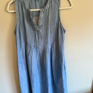 Sonoma Light Blue Sleeveless Chambray Dress
